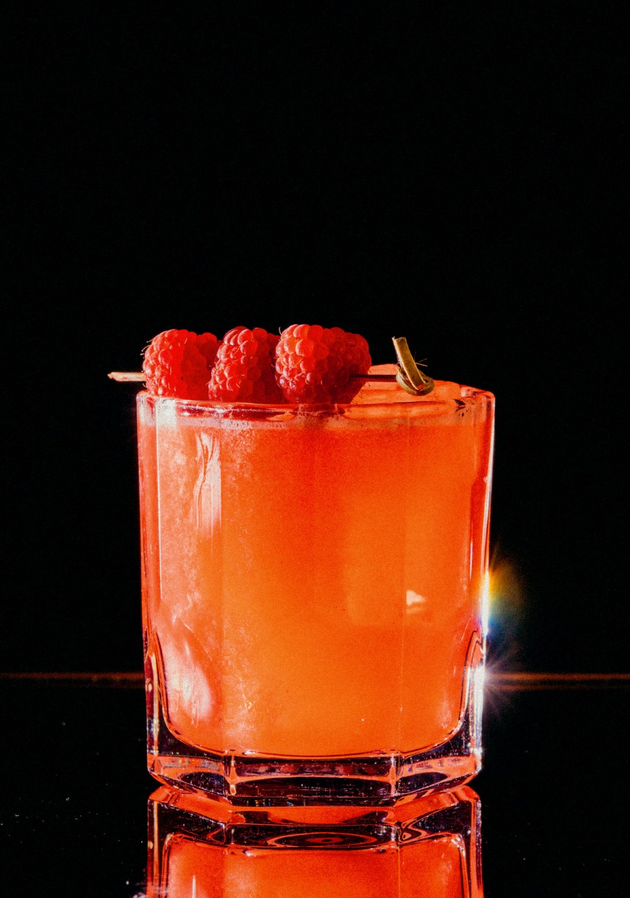 Recipe: 4cl Russian Standard Vodka 2cl St. Germain 2cl Lemon Juice 2cl Grapefruit Juice 1.5cl Sugar Syrup Raspberries