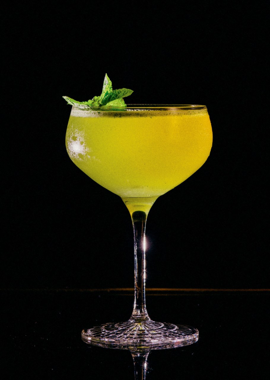 Recipe: 5cl Havana Club Añejo 7 Años 1 Barspoon Cane Sugar 2cl Lime Juice 2 Dashes Angostura Bitters Mint Leaves Filled with Perrier-Jouët Brut Champagne