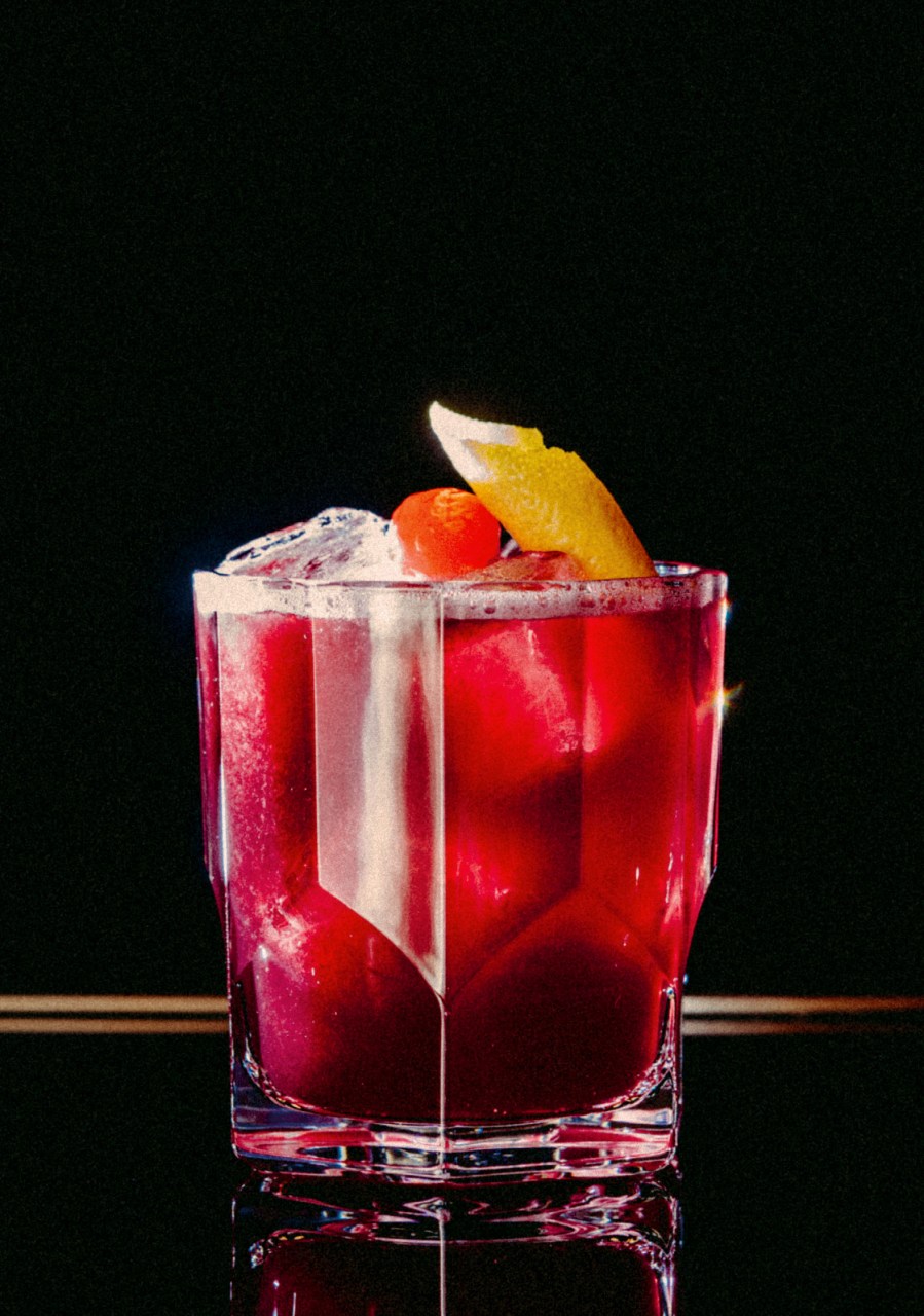 Recipe: 5cl Sandeman Fine Ruby Porto 3cl Lemon Juice 1cl Sugar Syrup 1cl Orange Juice